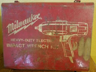 Vintage Milwaukee Usa Made Heavy Duty Electric Impact Wrench Gun 1/2 Box