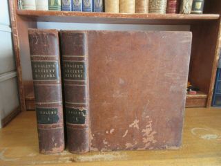 Old Ancient History Leather Set 1823 Maps Egypt Carthage Bablyon Persia Greece,