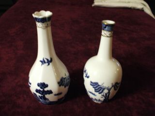 Vintage Royal Doulton Booths Real Old Willow,  2 Small Bud Vases