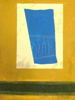 Vintage Abstract Canvas Signed Robert Motherwell,  Modern Art 20th Century
