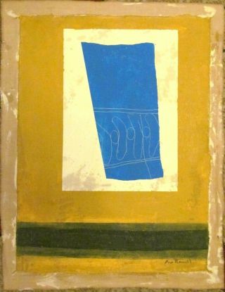 Vintage Abstract Canvas Signed Robert Motherwell,  Modern Art 20th Century 2