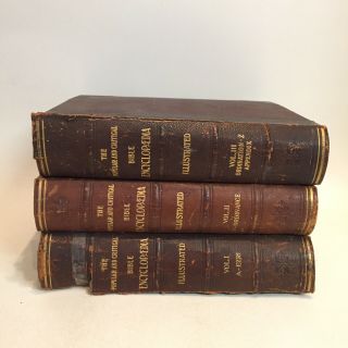 The Popular And Critical Bible Encyclopedia 3 Volume Leather Bound Books 1909