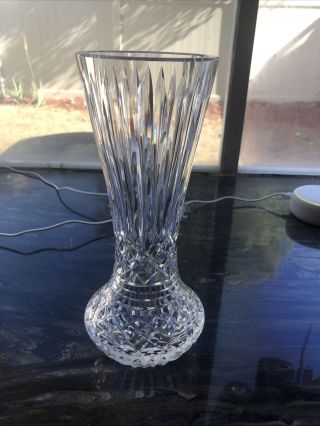Vintage Waterford Bud Vase Crystal Glass Ireland Signed 10 " Tall