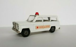 Tin Cragstan Ambulance Station Wagon Made In Japan - Antique Vintage 1960s Rare