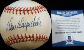 Beckett Don Drysdale Signed National League Chub Feeney Game Baseball X44019