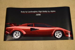 Lamborghini Countach Alpine Audio Poster,  1981,  Vintage