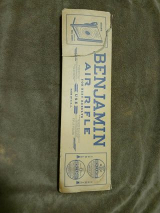 Vintage Benjamin Beacon Air Rifle Box W Paperwork No Rifle
