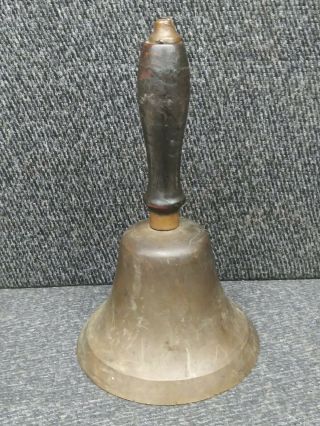 Vintage Amish Brass School Bell 7 Inches Tall