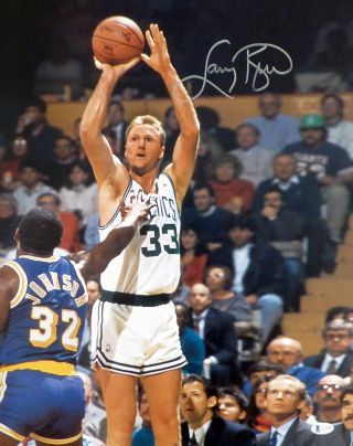 Larry Bird Autographed Signed 16x20 Photo Boston Celtics Beckett 177650