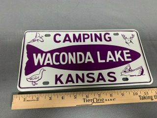 Vintage Kansas Camping Waconda Lake License Plate Fishing Hunting Boating Deer