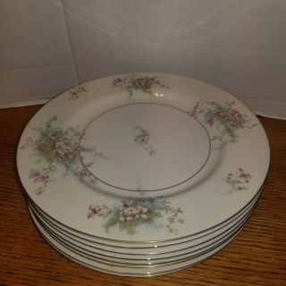 8 Vintage Apple Blossom Dinner Plates 10.  5 " Theodore Haviland York