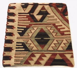 Pottery Barn Vintage Kamina Tribal Kilim Nz Wool Pillow Cover 18” 2007