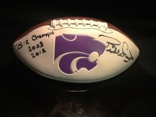Bill Snyder Signed Kansas State Wildcats Football With Big 12 Titles Inscribed