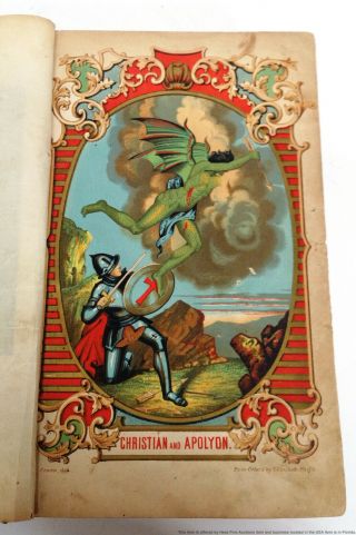 Colorful Christian And Aporyon John Bunyan Pilgrims Progress 1852 Edition