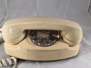 Vintage Off White Rotary Dial Corded Princess Telephone Phone No Ringer Sound
