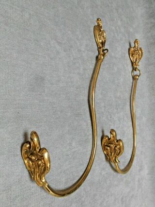 Pair French Vintage Bronze & Brass Curtain Tie Backs