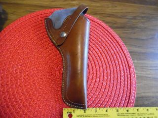 Reyes (mexico) 357 6 Vintage Dk Brown Leather Holster Pistol Gun Revolver