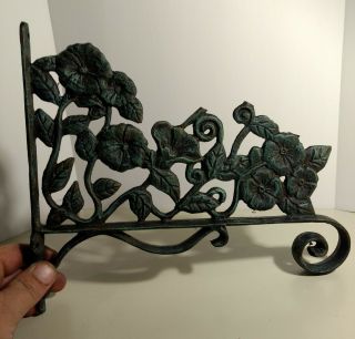 Black Vintage Antique Floral Shelf Bracket Cast Iron Fancy Ornate Home Decor