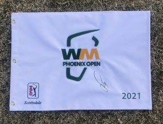 Larry Fitzgwrald Signed 2021 Waste Management Phoenix Open Golf Flag Autographed