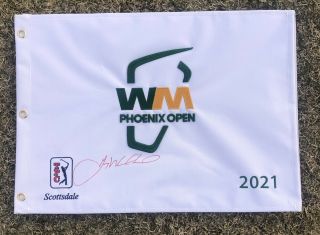 Gary Woodland Signed 2021 Waste Management Phoenix Open Golf Flag Autographed