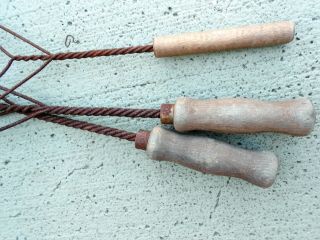 Set of 3 Wire Vintage Rug Beaters wood handles HEART SHAPE 28 