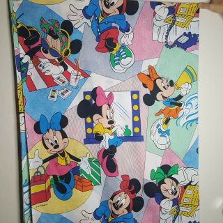 Vtg 70s 80s Walt Disney Minnie Mouse Twin Flat Sheet Pacific 50/50 Cotton Poly