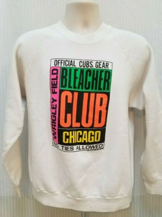 Vintage 1990 Chicago Cubs Wrigley Field Bleacher Club Sweatshirt - Size M