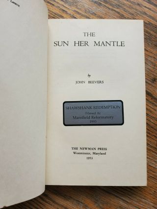 Shawshank Redemption Movie Prop Book - The Sun Her Mantle By John Beevers 1953