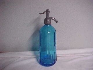 Vintage Excelsior Water Co Blue Seltzer Bottle Czech Made Cob