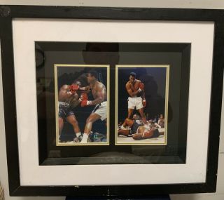 Muhammad Ali Vs Sonny Liston Sighed Framed Double Framed Picture Authenticated