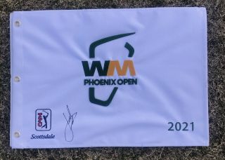 Jordan Spieth Signed 2021 Waste Management Phoenix Open Golf Flag Autographed