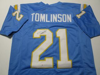Ladainian Tomlinson / Autographed San Diego Chargers Blue Custom Jersey /