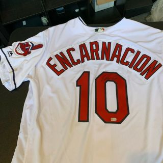 Edwin Encarnacion Signed Authentic Cleveland Indians Game Model Jersey Mlb Auth