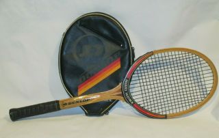 Vintage Dunlop Maxply Mcenroe Wood Tennis Racket With Cover Euc 4 1/2 Rare