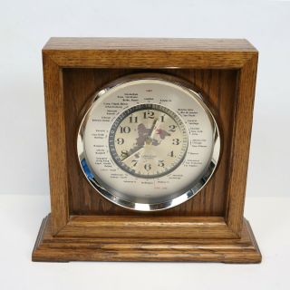 Vintage Lord King Quartz Japan World Time Mantle Clock,  Airplane Second Hand