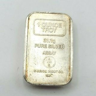 Vintage 1981 A - Mark USVI - 1 troy oz.  999 Fine Silver Stackable Bullion Bar 3