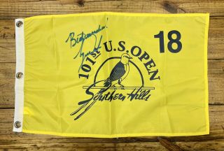 Tiger Woods Signed 2001 U.  S.  Open Southern Hills Pin Flag Pga Tour W/