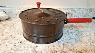 Vintage Country Store Popcorn Popper Red Wood Handles - Can Be Today 3