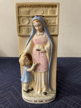 Vintage 1957 " Madonna Of The Kitchen " Catholic Wall Figurine