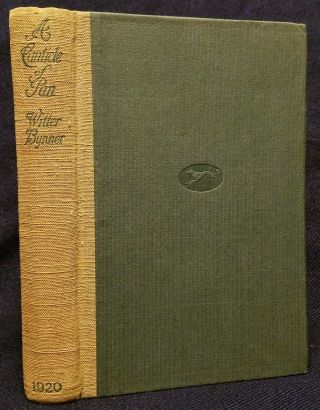 Signed Witter Bynner A Canticle Pan & Other Poems 1920 Hc 1st Edition Good Cond