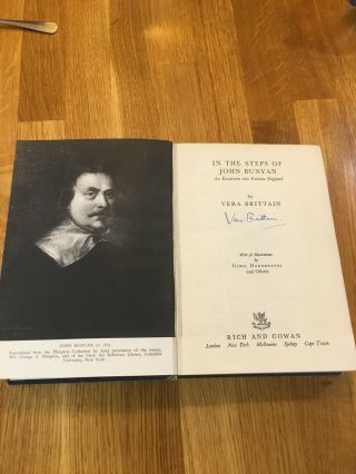 In The Steps Of John Bunyan Signed By Author Vera Brittain