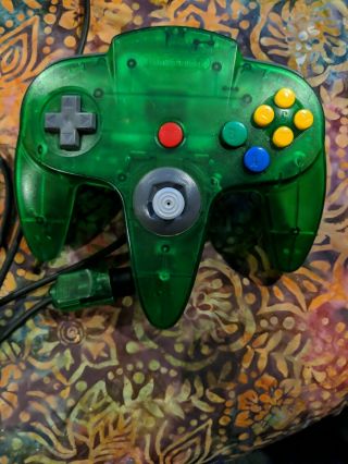 Vintage Nostalgia Nintendo 64 N64 Official Oem Jungle Green Controller - Nus - 005