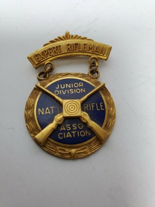 Vintage Nra Junior Division Expert Rifleman Medal/pin