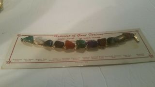 Vintage 1959 Bracelet Of Good Fortune Souvenir Bracelet Gemstones
