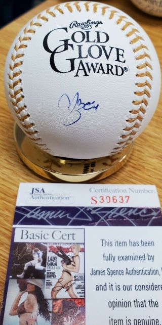 Autographed Yadier Molina Official Gold Glove Major League Baseball W/jsa