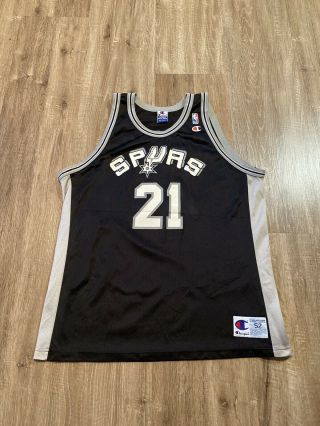 Vintage Champion San Antonio Spurs Tim Duncan Jersey Size 52