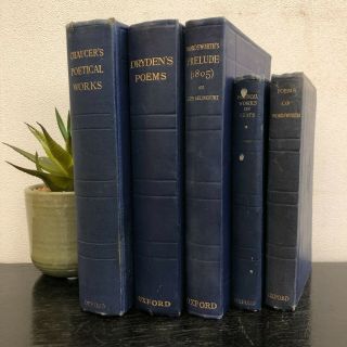 5x Oxford University Press Books Of Poems Keats Dryden Chaucer Wordsworth 40/50s
