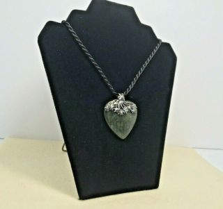 Vintage Sterling Silver Green Connemara Marble Heart Pendant (Ireland) 2