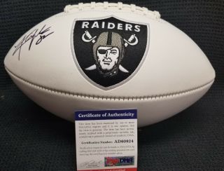 Khalil Mack Signed Autographed Oakland Raiders Logo Football.  Psa