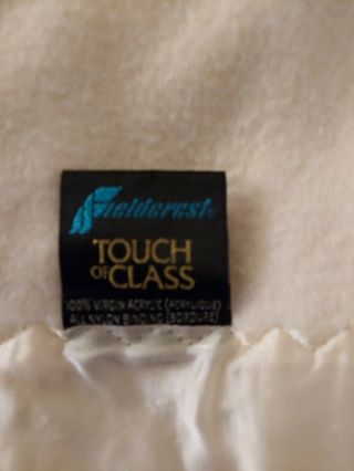 Vintage Fieldcrest Acrylic Blanket White Nylon Trim USA Full Size 85 